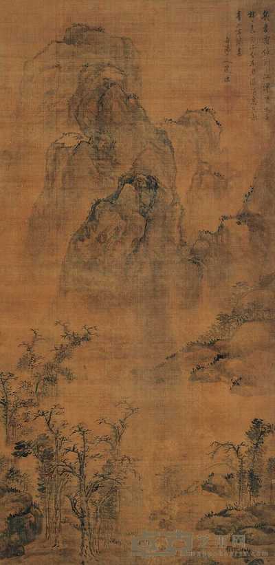 陈淳 江津山色 立轴 116×57cm